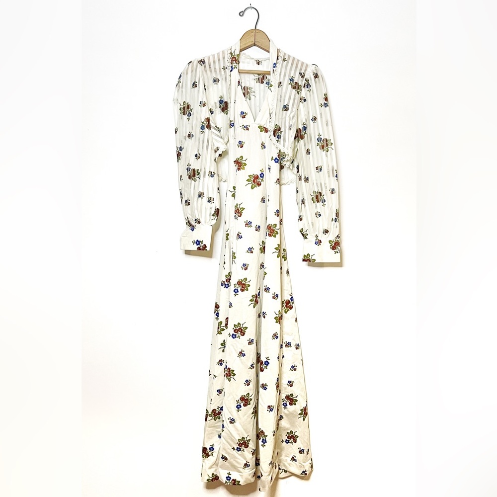 Vintage | Floral Halter Dress and Shawl